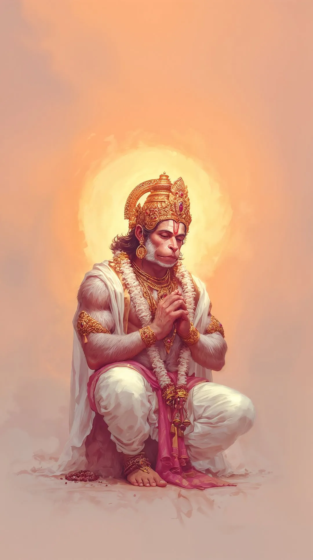 Hanuman Ji 4K Wallpaper IN Pranam Gesture