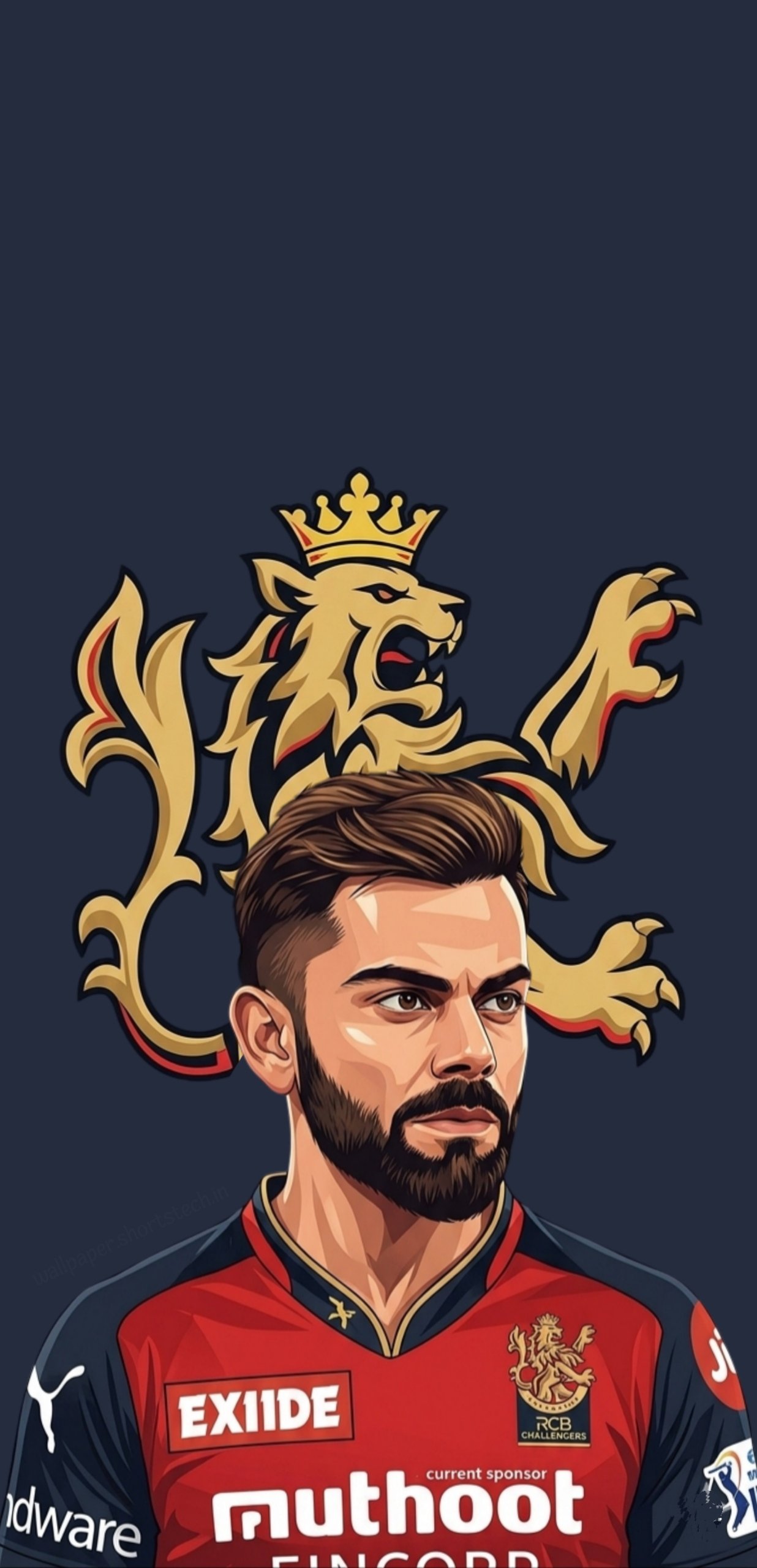 Virat Kohli with RCB Logo 4K Wallpaper For Smart Phone